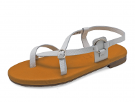 Women Sandals LS-15 White Corrected Grain Leather